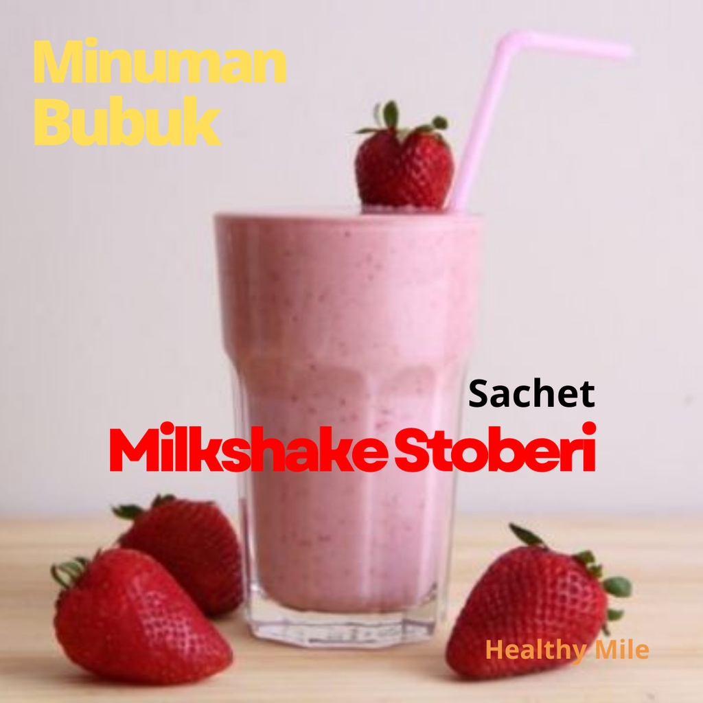 

MILKSHAKE BUBUK 1KG ISI 40 SACHET STRAWBERRY MINUMAN PERASA STOBERI BUBUK MINUMAN KEKINIAN SERBUK