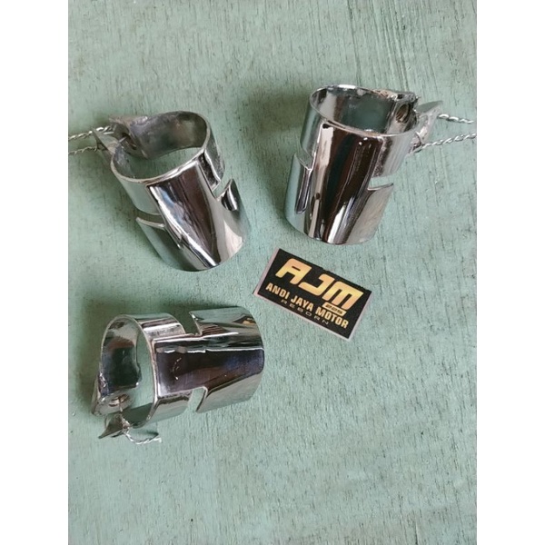 klem knalpot scorpio original  chrome