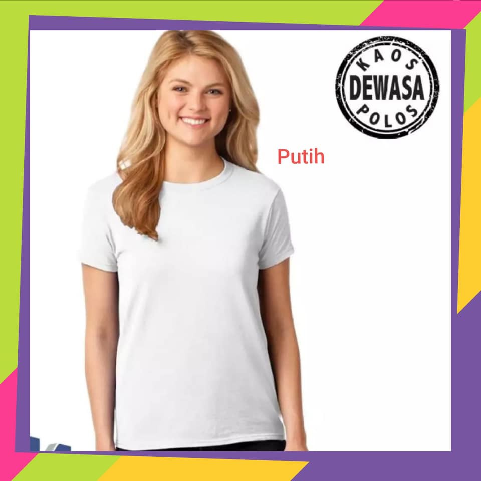 Kaos polos cewek PUTIH pendek/ kaos polos winstar /oblong pendek perempuan / winstar polos / kaos ce