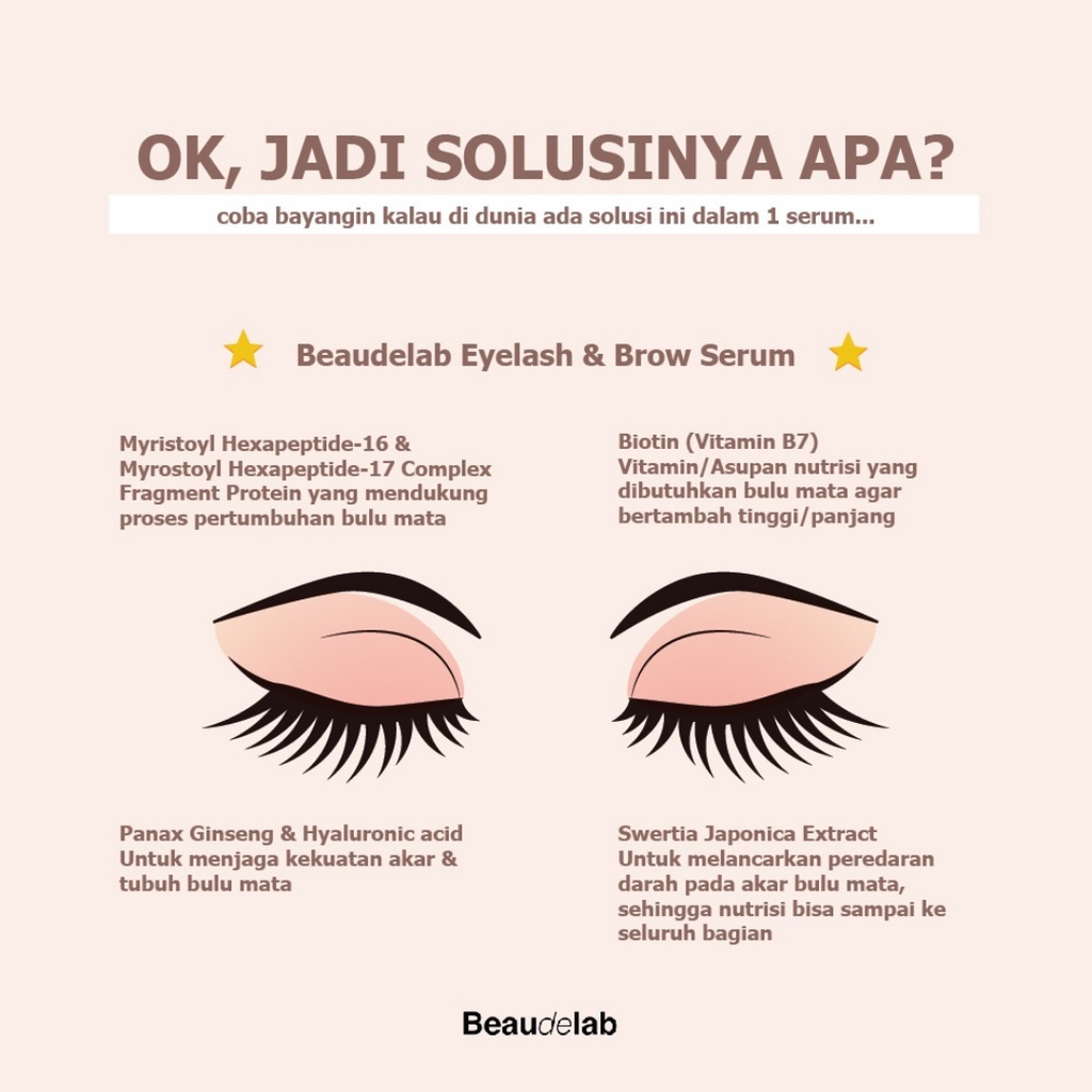 [ CLEAREN SALE ] Beaudelab Eyelash Extension &amp; Brow Growth Serum , Penumbuh Alis &amp; Bulu Mata Cepat Instant, Serum Bulu Mata BPOM EXP 10/23