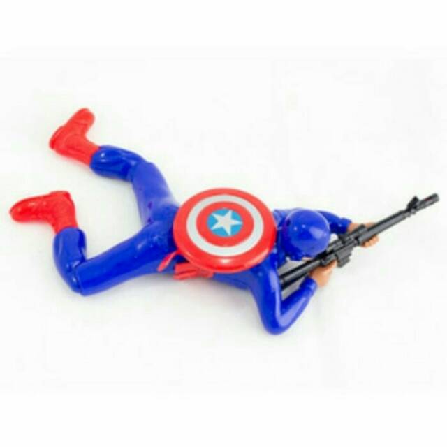 Mainan tentara tiarap captain america batre