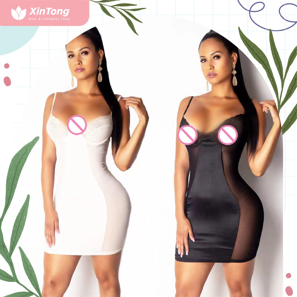 Lingerie Sexy Mini Dress Bodycon Wanita Sexy