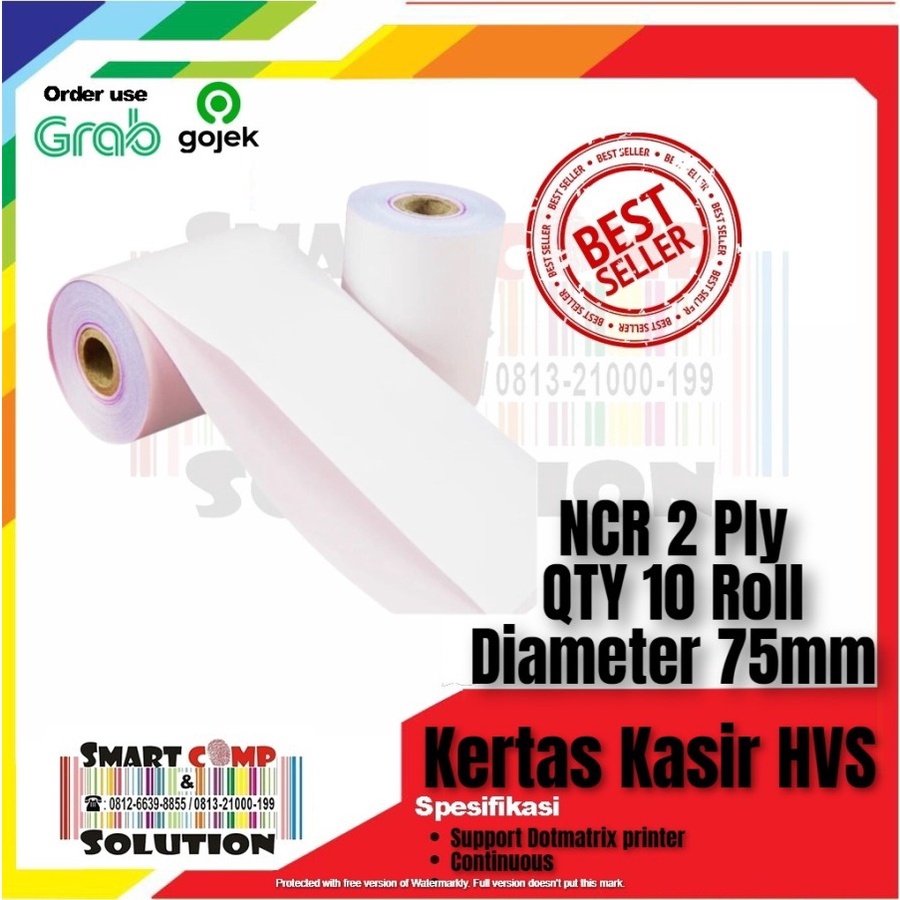 Kertas Struk Kasir 2Ply / 2 ply / 2 rangkap buat printer dotmatrik Epson tmu