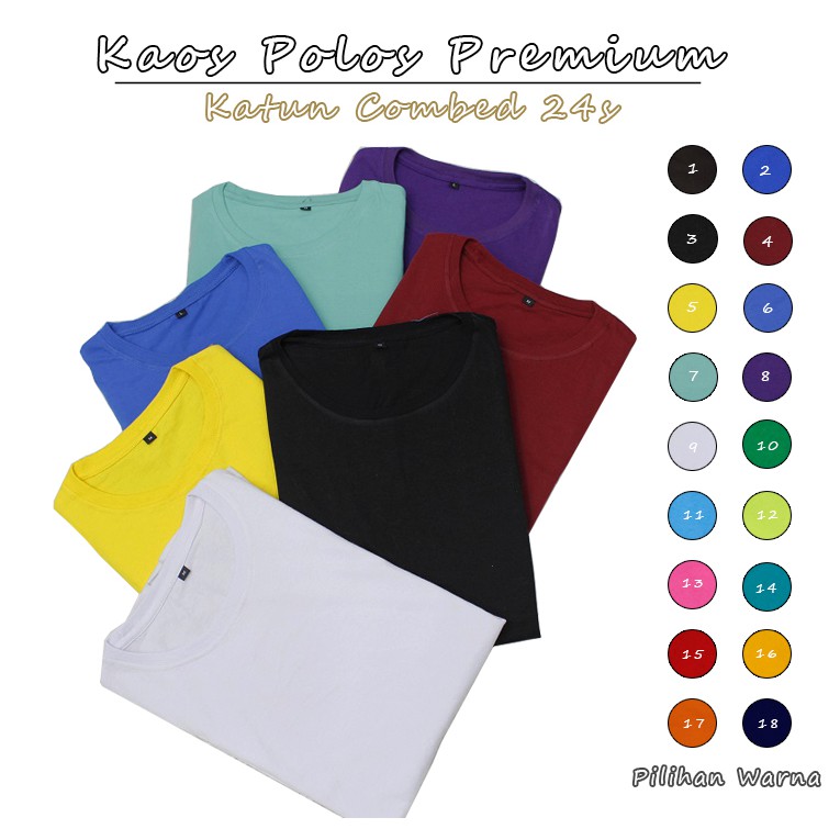 HipNop KAOS POLOS PRIA COTTON COMBED 24S REGULER FIT LENGAN PENDEK KAOS OBLONG REGULER