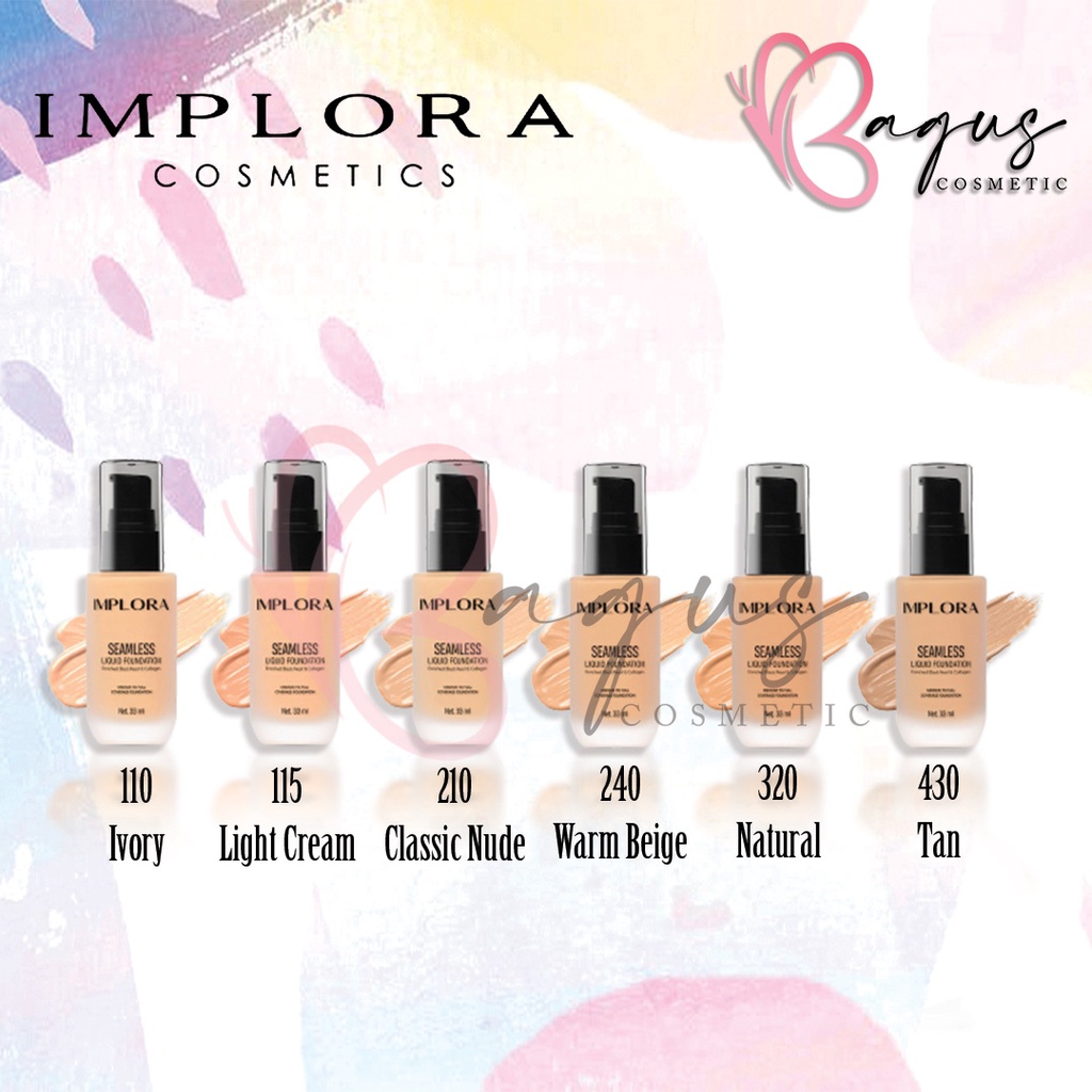 ⭐ BAGUS ⭐ IMPLORA Sleamless Liquid Foundation 33ml | Foundation Cair