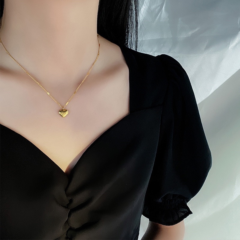 kalung titanium asli gaya terbaru motif hati cantik ala korea terlaris termurah cantik lucu kerenu