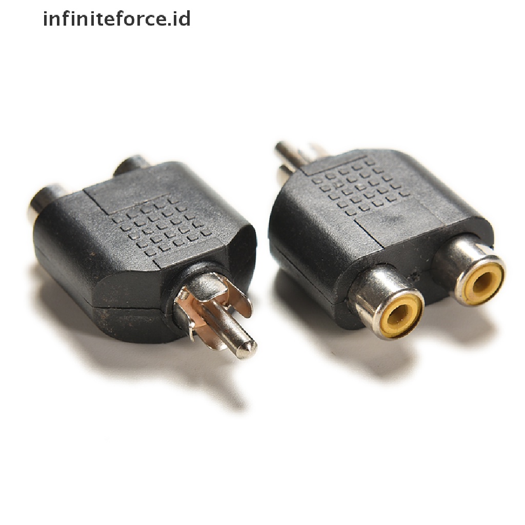 (Infiniteforce.Id) 2pcs Kabel Splitter Audio Video Av 1-male Ke 2 female