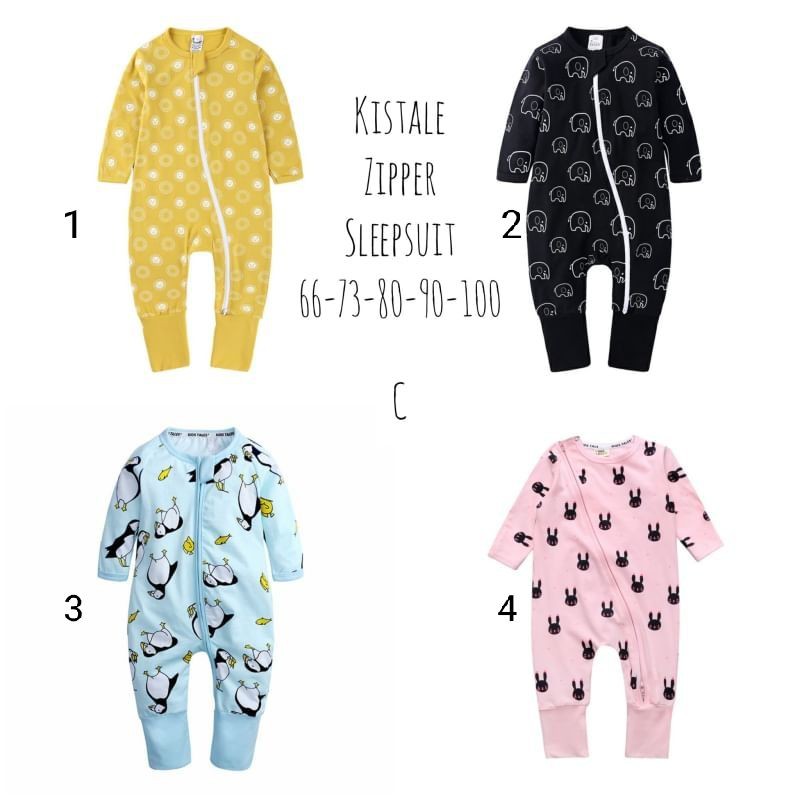 Sleepsuit Bayi premium, Sleepsuit Kid stale Zipper, Baju tidur Bayi kidstale bukaan kaki