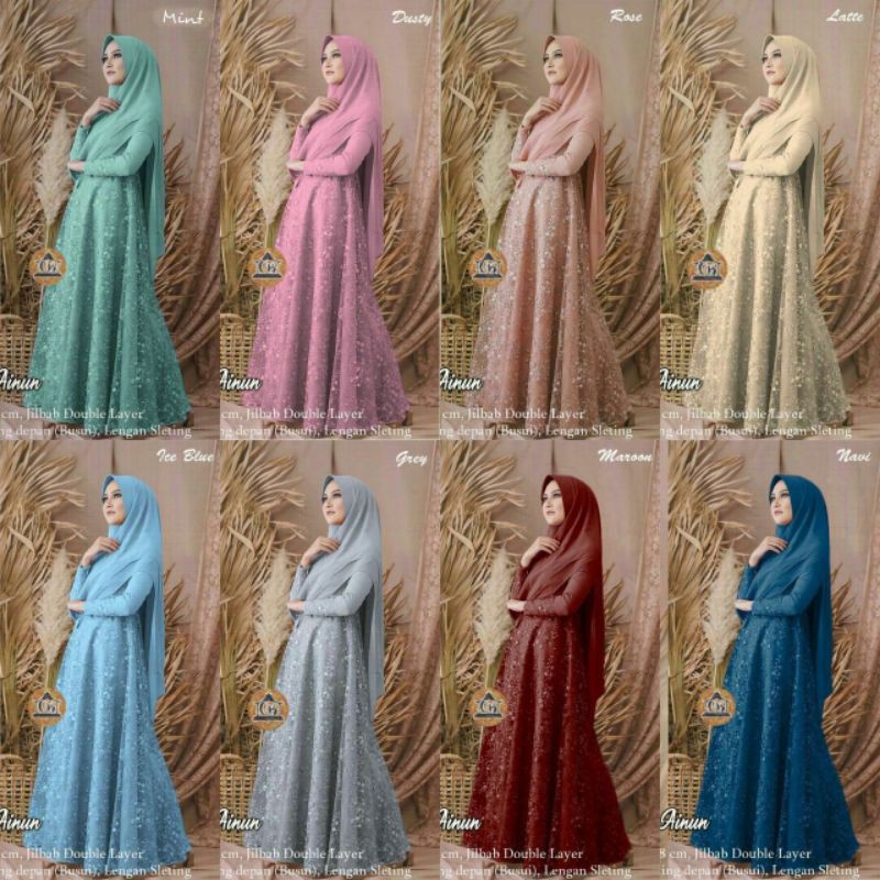 Gamis Syar'i Brokat Tille Mutiara || Gamis Pesta || Gamis Kondangan