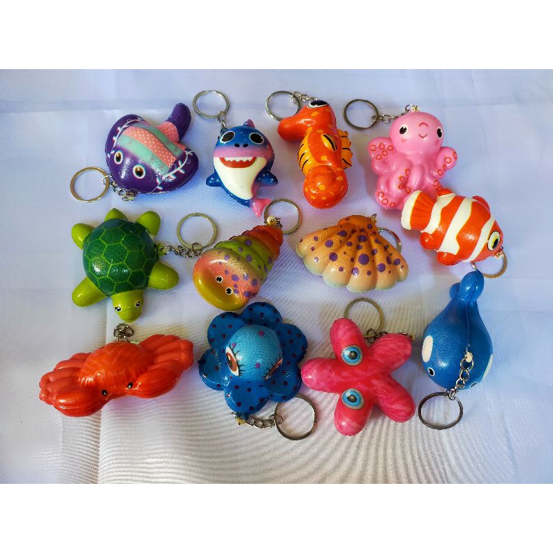 Squishy hewan laut gantungan kunci squishy gemoy besar - Ganci souvenir gemoy