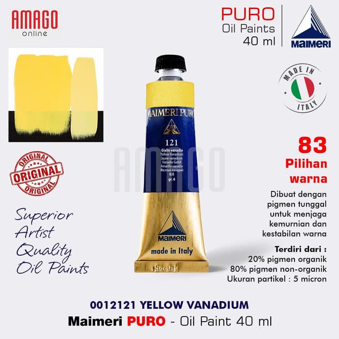 MAIMERI PURO - OIL PAINT - YELLOW VANADIUM - 40ML - M0012121