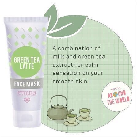 Emina Face Mask 60ml [Greentea Latte, Grapeseed Olive, Avocado Honey, Cranberry Juice]