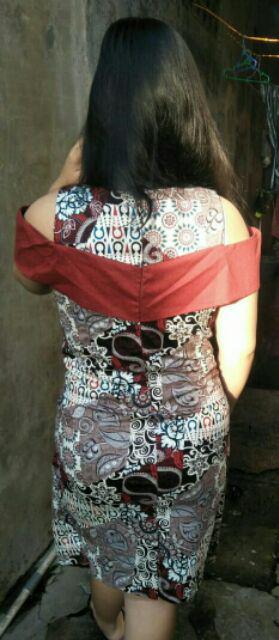 Dress Batik Off Shoulder 126 Ab