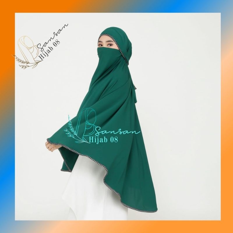 Khimar Niqob DENARA POLKA Jersey Super