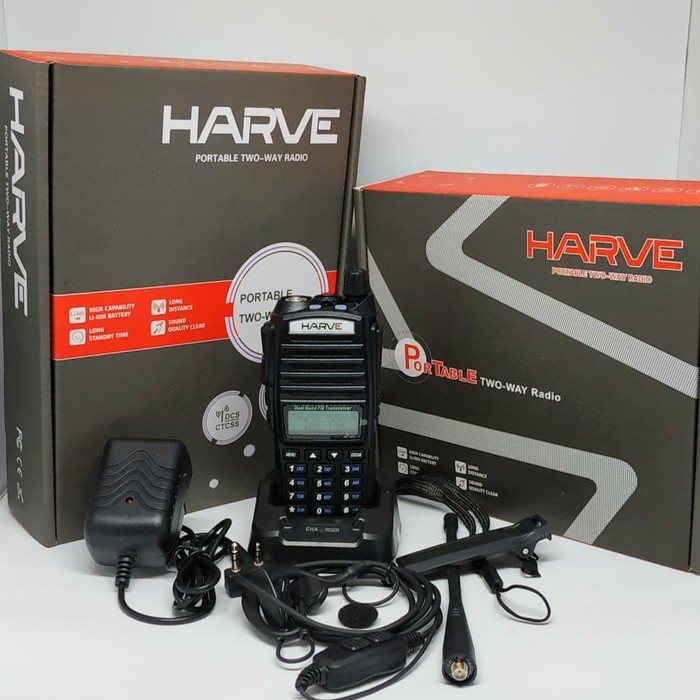 Handy Talky Harve HV-88 5 Watt Ht Harve HV88 Dual PTT Free Headset