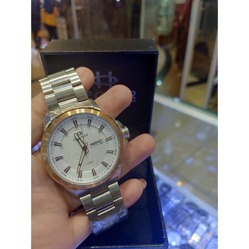 JAM TANGAN PRIA HEGNER HW5011G SILVER ROSEGOLD (ORIGINAL)