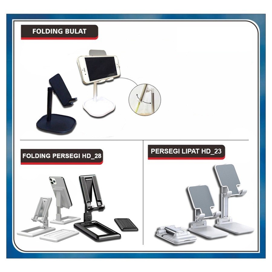 FOLDING DESKTOP Support Stand HD23 / HD-23 / HD28 / BULAT | universal - PERSEGI HD-23, Hitam