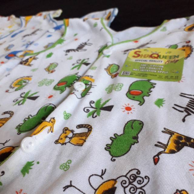 SNI 3 pcs Atasan Kutung MOTIF Newborn Katun Kaos Baju Bayi Lengan Buntung