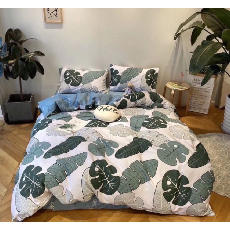 SPREI + BEDCOVER JEPANG MOTIF DAUN