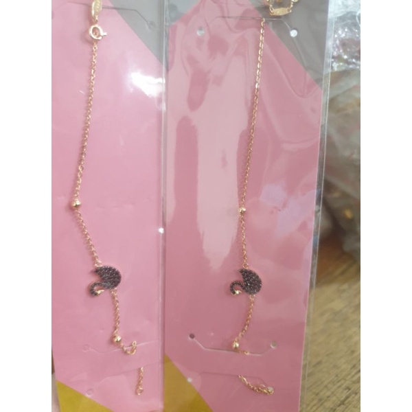 Gelang dewasa angsa hitam black swan emas asli 375 8k mas muda unik murah