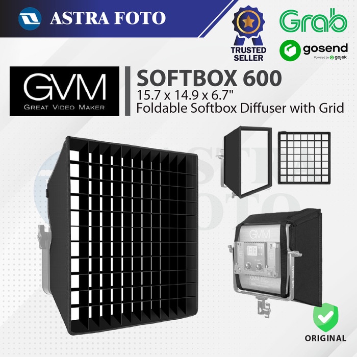 GVM SOFTBOX 600 Foldable Softbox Diffuser with Grid Beehive
