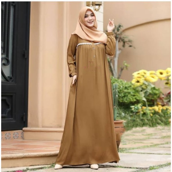 Baju gamis wanita terbaru 2022/SENJA DRESS/Pakaian muslim termurah bisa COD L|XL-1
