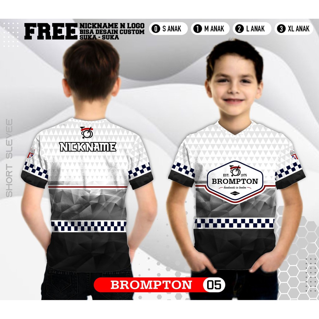 Jersey sepeda lipat anak brompton baju folding bike kaos gowes