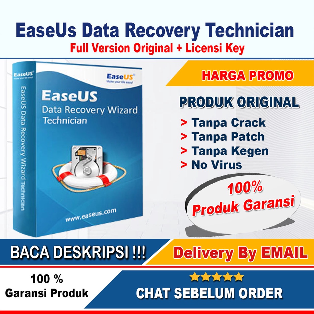 EaseUs Data Recovery Wizard 16.2 Pro Terbaru 2023, 13 Plus Pro &amp; V11.9 + Video Cara Instal Lifetime