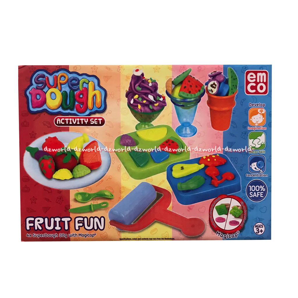 Emco Super Dough Activity Set Fruit Fun Mainan Lilin cetak Buah-buahan