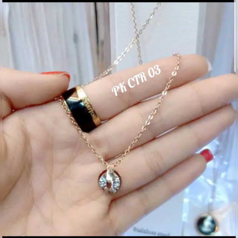 Kalung Titanium Love Asli Fashion Korea Simple Anti Karat &amp; Alergi KT-36