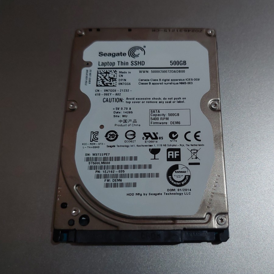 SSHD seagate 500gb 2.5 inch slim for laptop