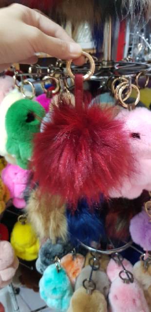 Faux furball 15cm bag charm