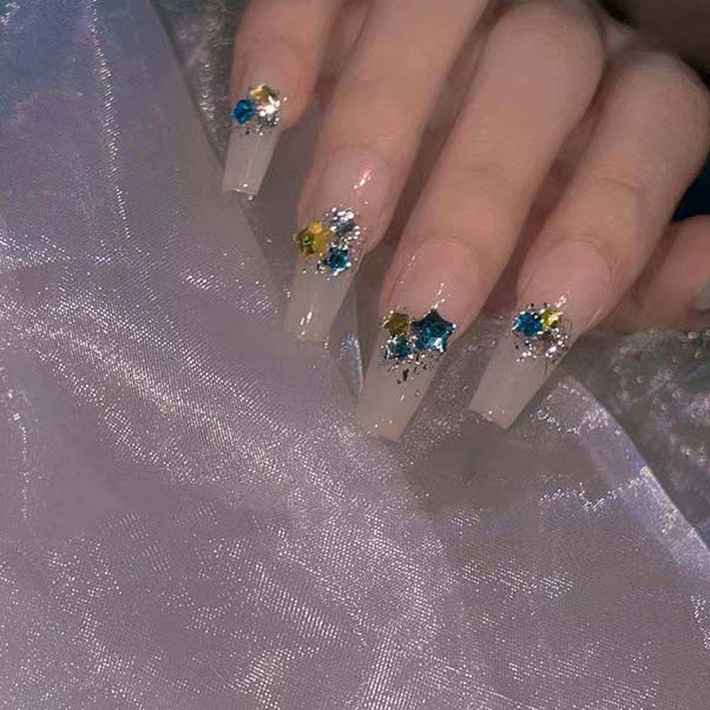 Mxbeauty Berlian Imitasi Bentuk Bintang 3D Warna Permen Untuk Nail Art