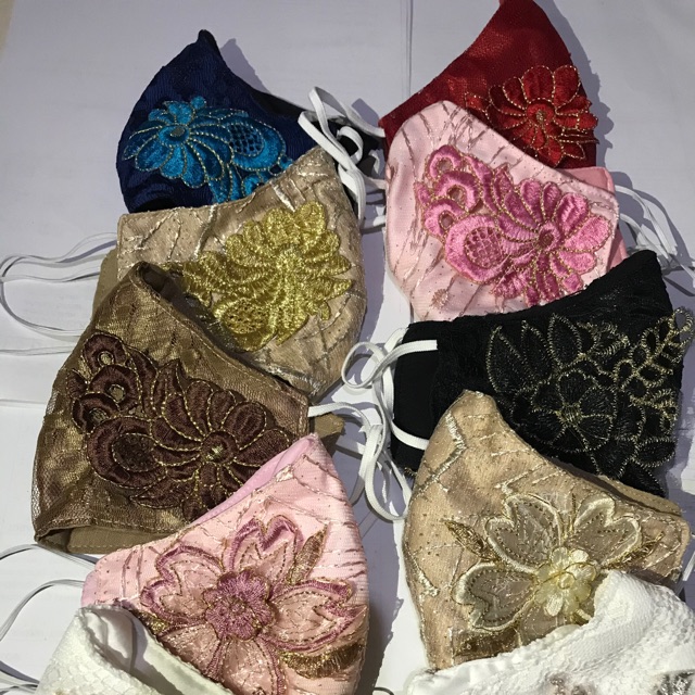 Masker Kain Brokat Motif 3ply