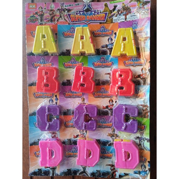 mainan robot dinosaurus huruf satuan / mainan huruf ABCD murah