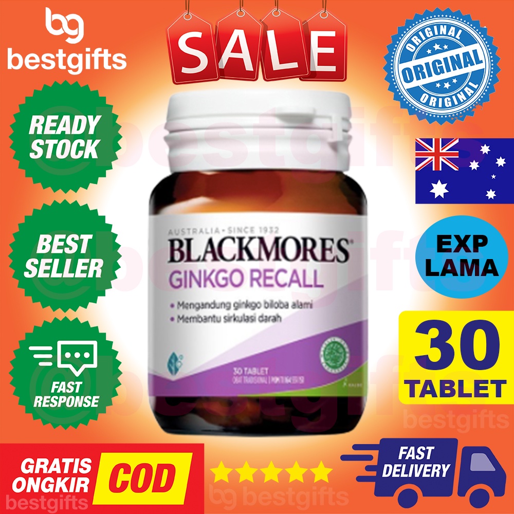 BLACKMORES GINKGO RECALL ACTION GINKO GINGO GINGKO FORTE KALBE VITAMIN BILOBA ANTI PIKUN BPOM - 30 TABLET