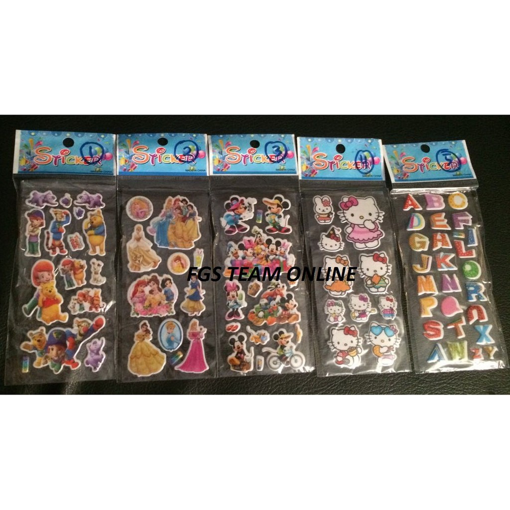 

MAINAN ANAK STICKER KARAKTER PAKET MURAH ISI 5 PCS