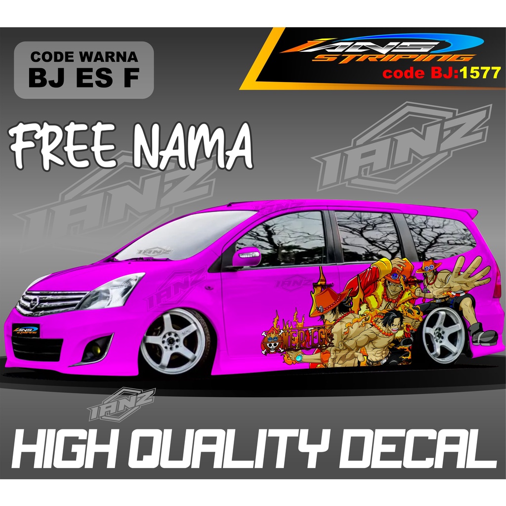 STIKER MOBIL GRAND LIVINA KARAKTER ONE PIECE / STIKER MOBIL TERIOS XPANDER NEW DESAIN / VARIASI STIKER MOBIL AVANZA XENIA / STIKER MOBIL