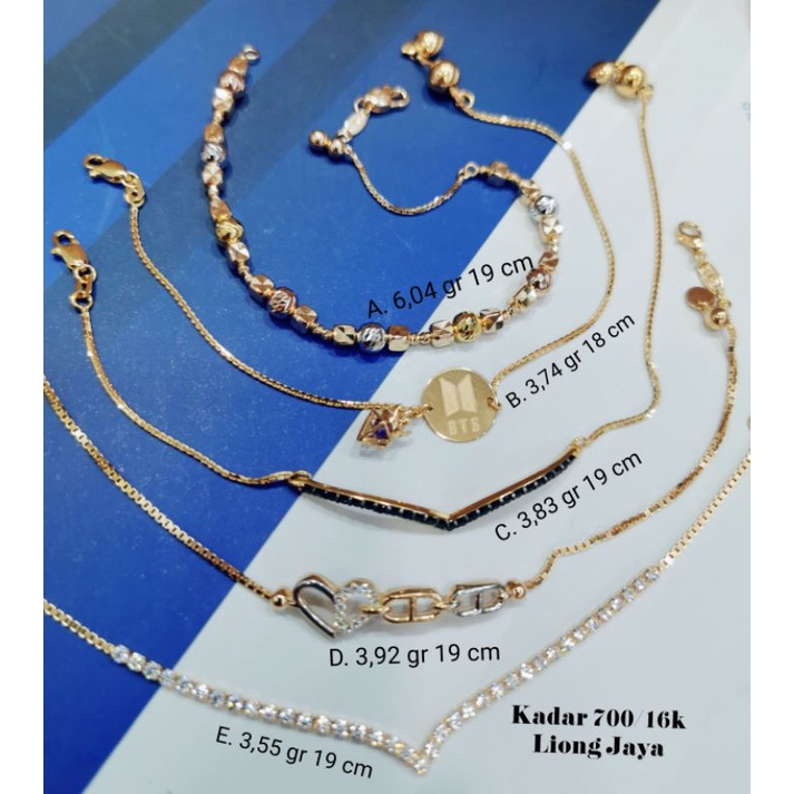 Gelang Serut Emas kadar 700/16k