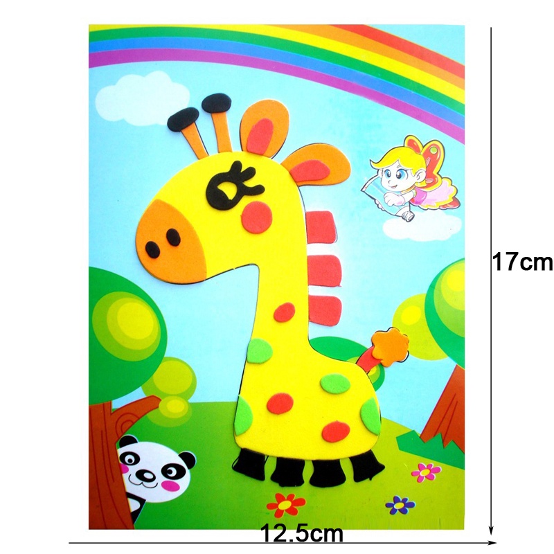 10Pcs Stiker Puzzle 3D Bahan Busa EVA Untuk Edukasi Dini Anak