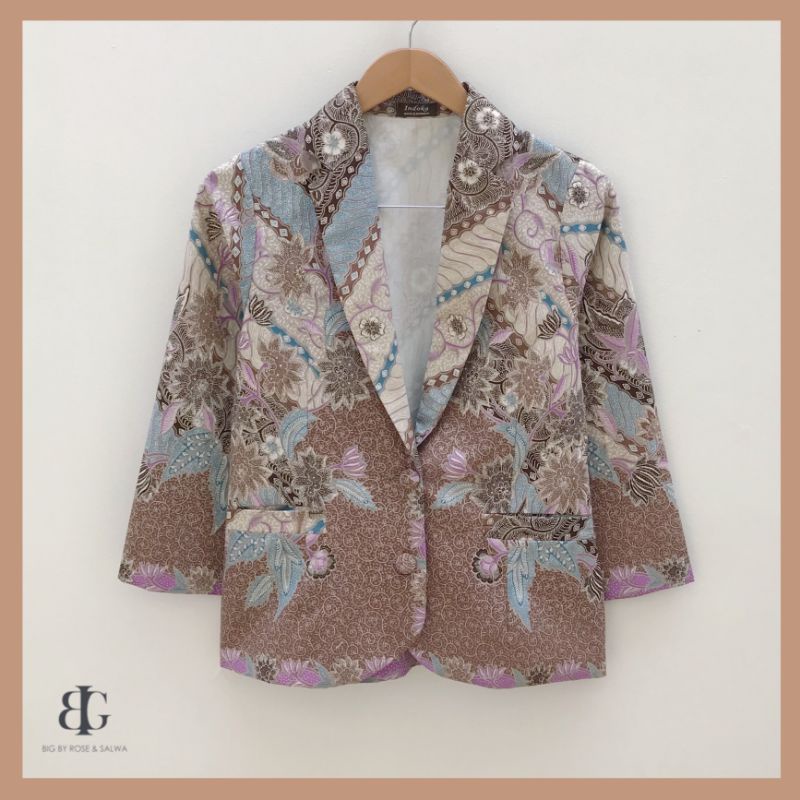 Blazer Batik Exclusive - Atasan Kerja Casual Formal Wanita Murah Katun Premium