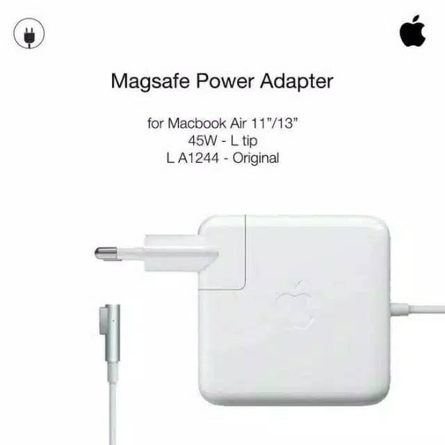 Charger Power Adapter Macbook Air 08 09 10 Magsafe 1 45w A1269 14 5v 3 1a Tipe L Original Shopee Indonesia