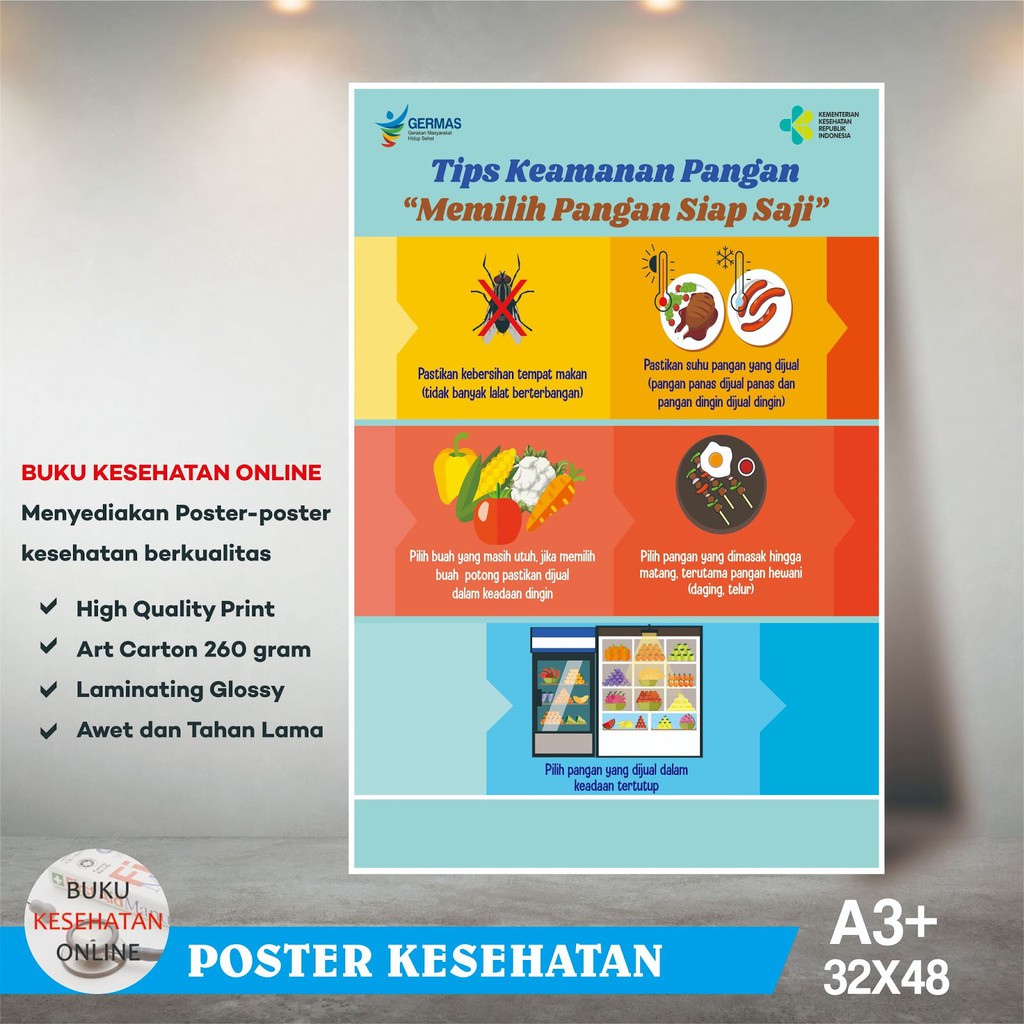 

Poster Kesehatan - TIPS KEAMANAN PANGAN - LAMINATING GLOSSY