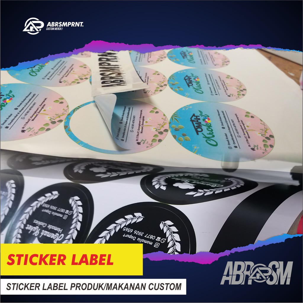 

STICKER LABEL PRODUK OLSHOP CROMO, VYNIL, TRANSPARAN A3