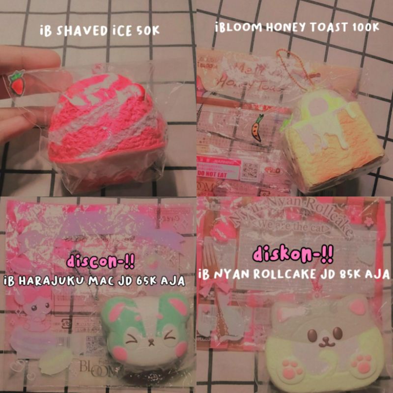 flashsale ibloom honey toast , nyan rollcake , shaved ice n harajuku mac