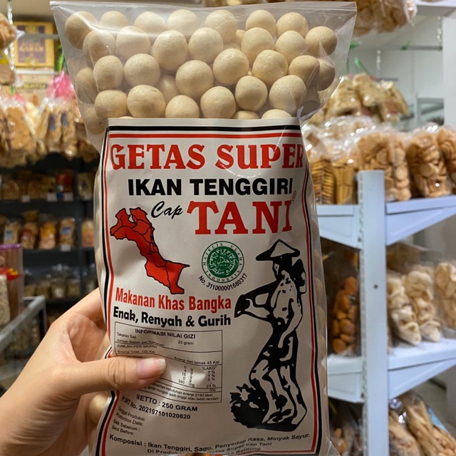 

Getas Bangka Bulat Ikan Tenggiri Cap Tani - Snack Bangka - Cemilan Bangka - Makanan Bangka