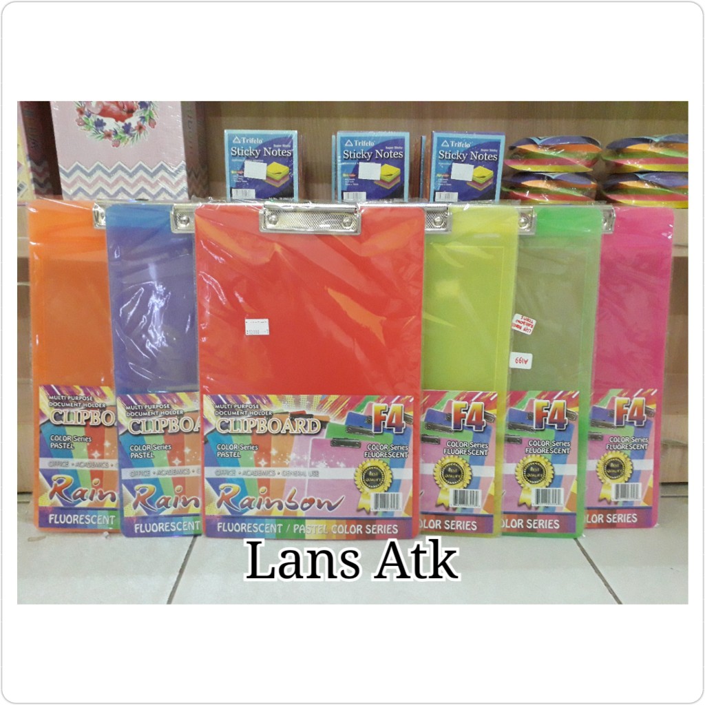 

Clipboard - Papan Ujian Rainbow (trans: biru hijau pink kuning orange/doff:ungu orange pink hijau mint) cliipboard
