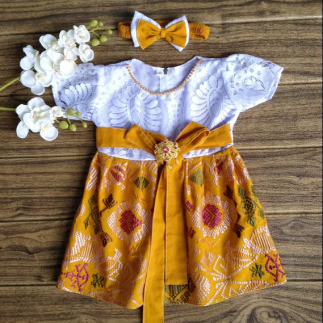 Dress anak 0-2tahun / dress bordir /dres brokat FREE BANDANA