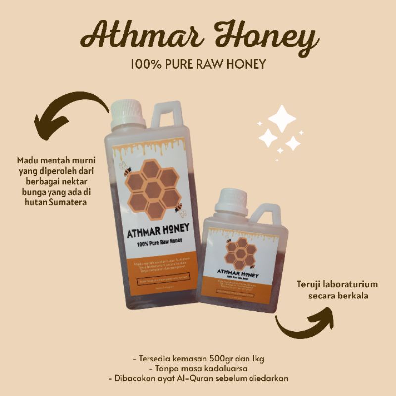 

Athmar Honey 100% pure raw honey kemasan 1kg ll Madu Hutan Sumatera ll Madu murni