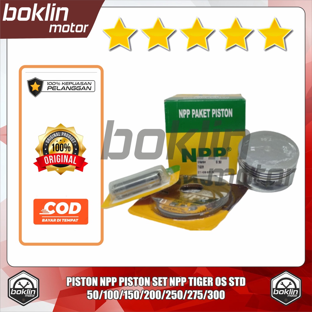 PISTON KIT SEKER/SEHER TIGER ( KBB )OVERSIZE STD,50,100,150,200,250,275,300 HONDA NPP